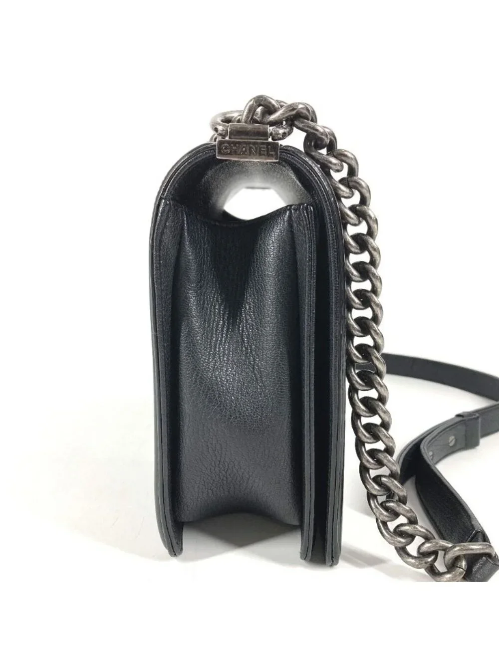 Chanel Shoulder Bag Boy Large 28 Caviar Leather Black
